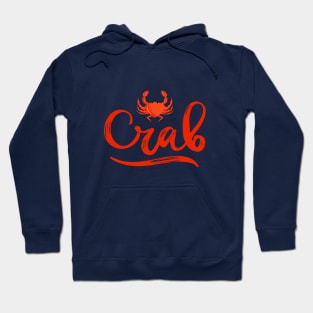 Logo Crab logo with illustration of sea red animal. Hoodie